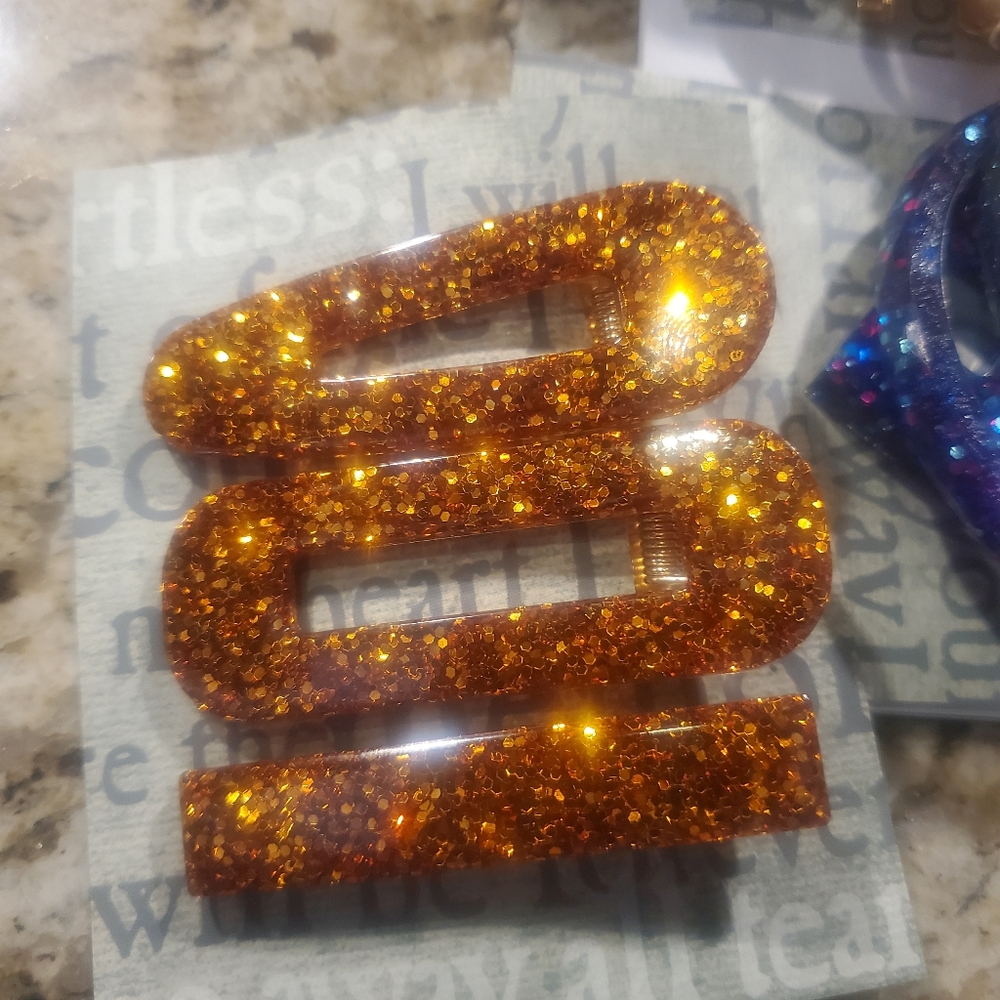 Burnt Orange Barrettes